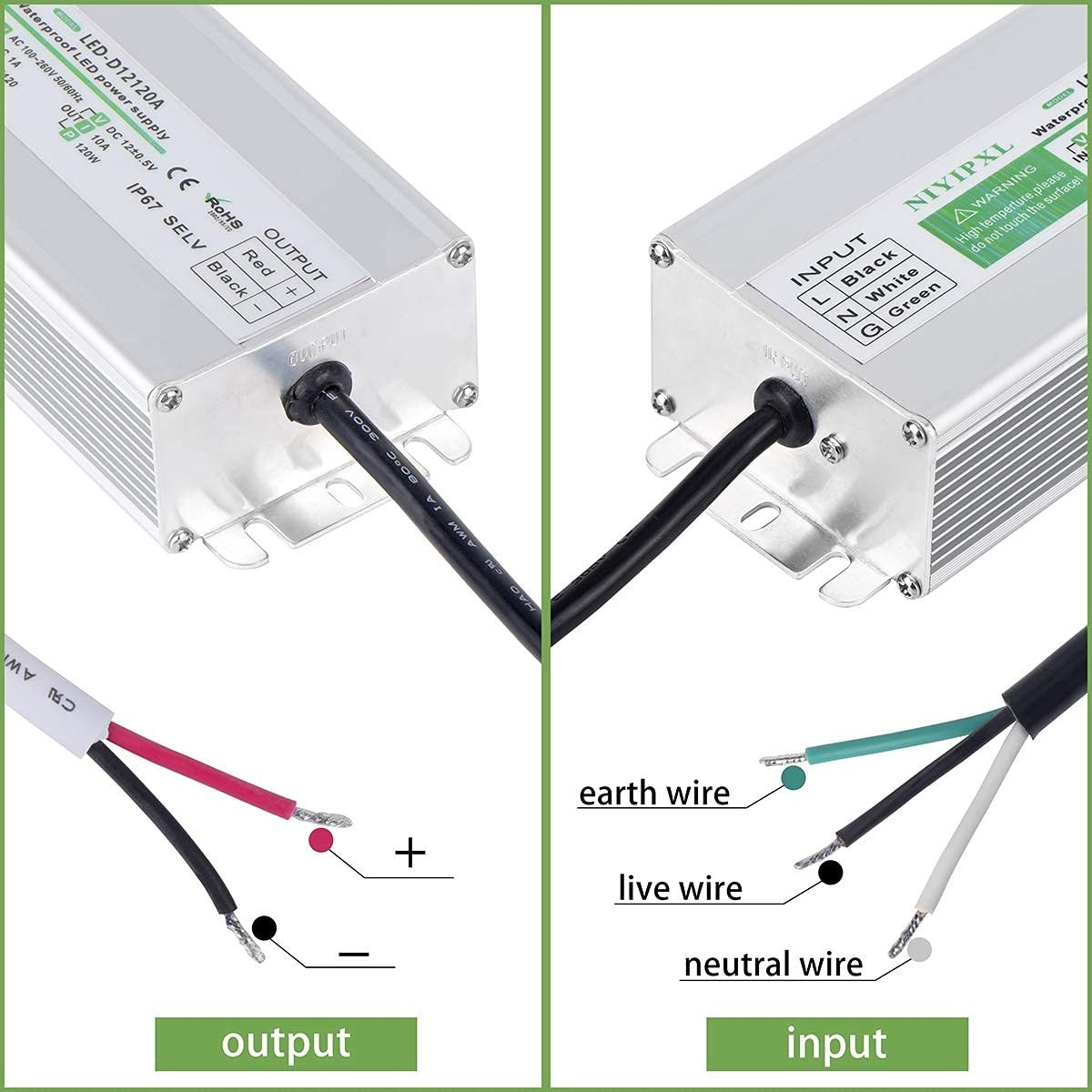 LED Driver 120 Watts Waterproof IP67 Power Supply Transformer Adapter 100V-26... gallery