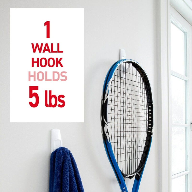 5 lb Large Utility Hooks, 7 Hooks and 12 Strips, Damage-Free Hanging Wall Hoo... gallery