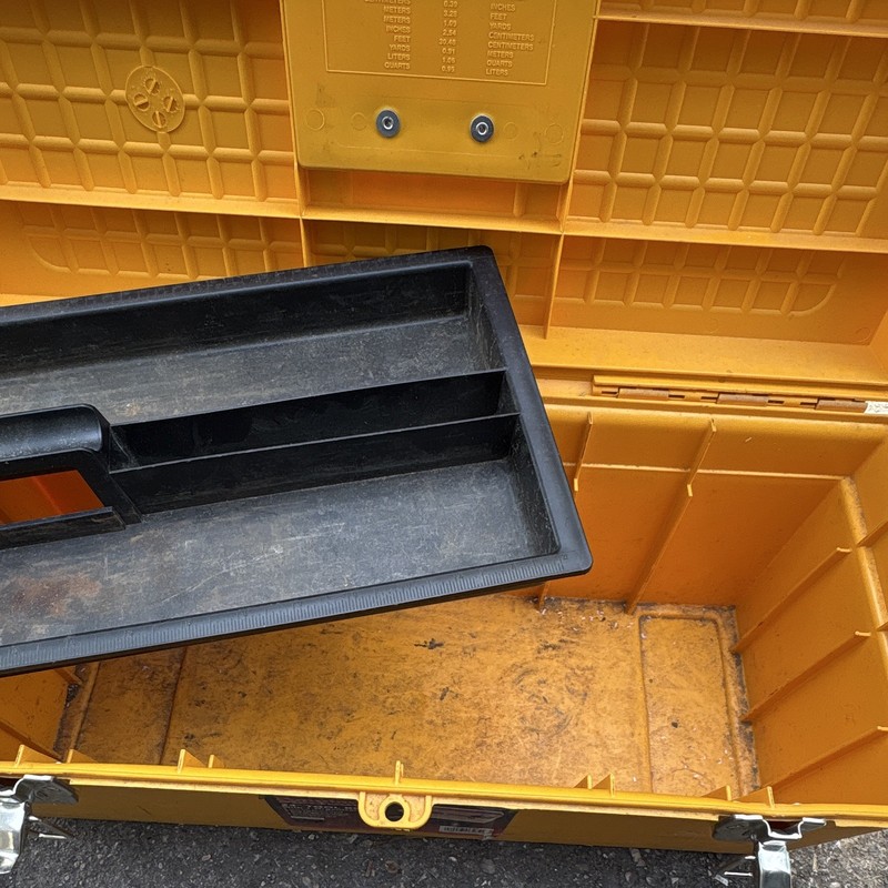 Popular Mechanics 24" Plastic Tool Box Yellow/Black w/ Tray Handle PM06585 gallery