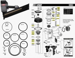 O Ring Replacement Rebuild Kit for Senco Framing Nailer SN60 SN65 Black