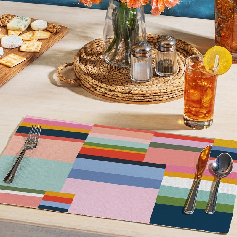 Colorblock 4-Pack Poly-Cotton Blend Placemats Manufactured in The USA gallery