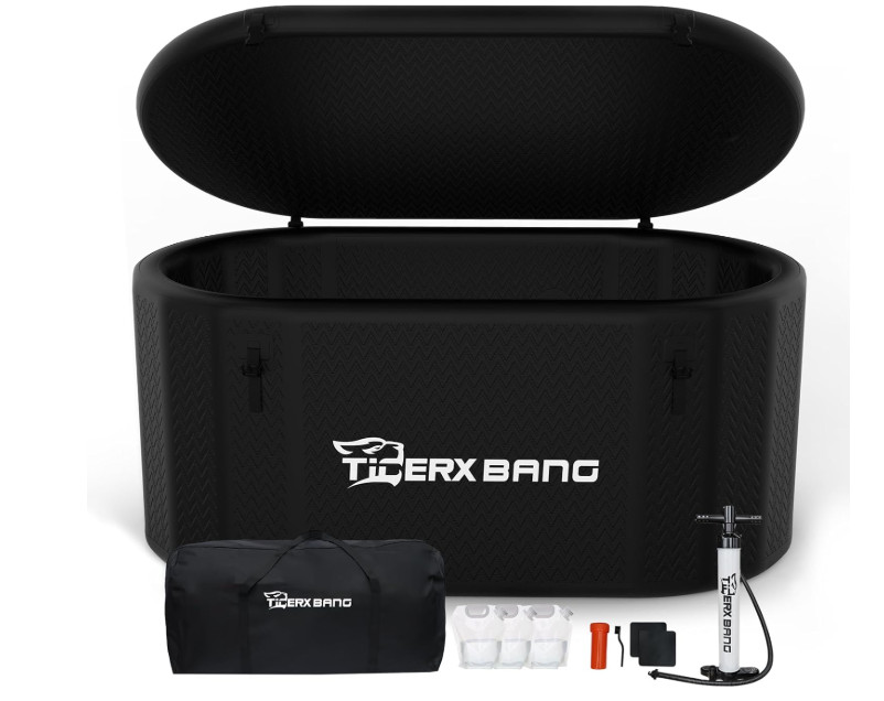 TIGERXBANG Inflatable Ice Bath Tub Cold Plunge 237.8 Gallon Portable Black gallery