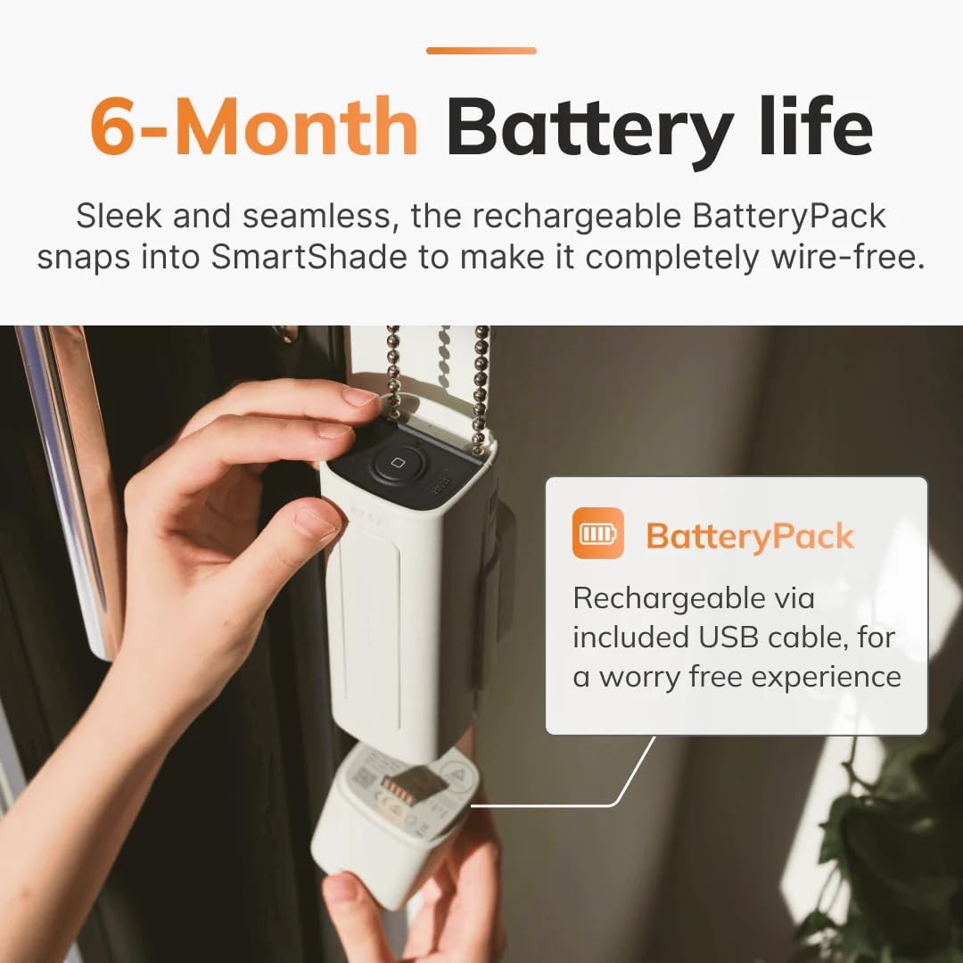 Smart Shades Motorized Window Blinds SmartShade Wireless Battery Pack RYSE Home gallery