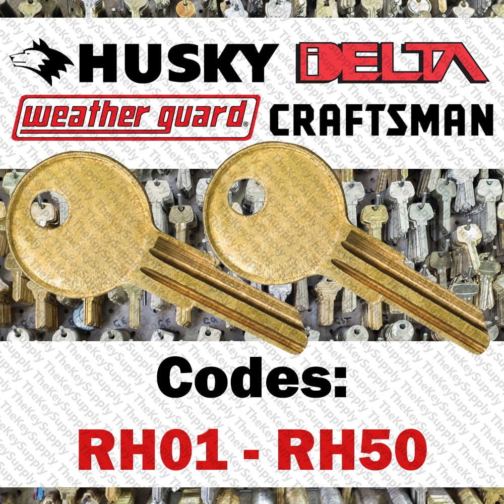 Toolbox Keys Cut to Code RH01 - RH50 for Craftsman Husky Delta Weather Guard