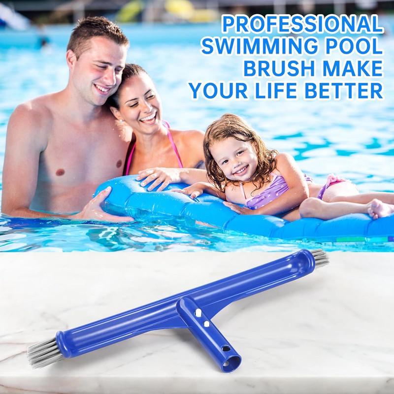 Pool Brush Head, 17" Pool Brushes for Cleaning Pool Walls, Curved Ends High-Effi gallery