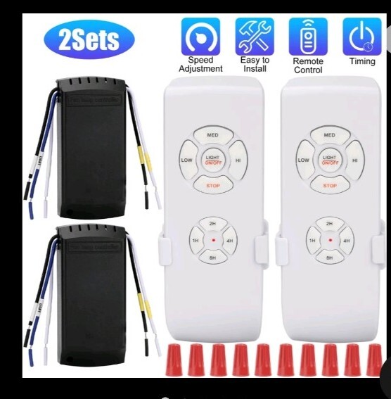 2x Universal Ceiling Fan Light Remote Control Receiver Kit Wireless Priority