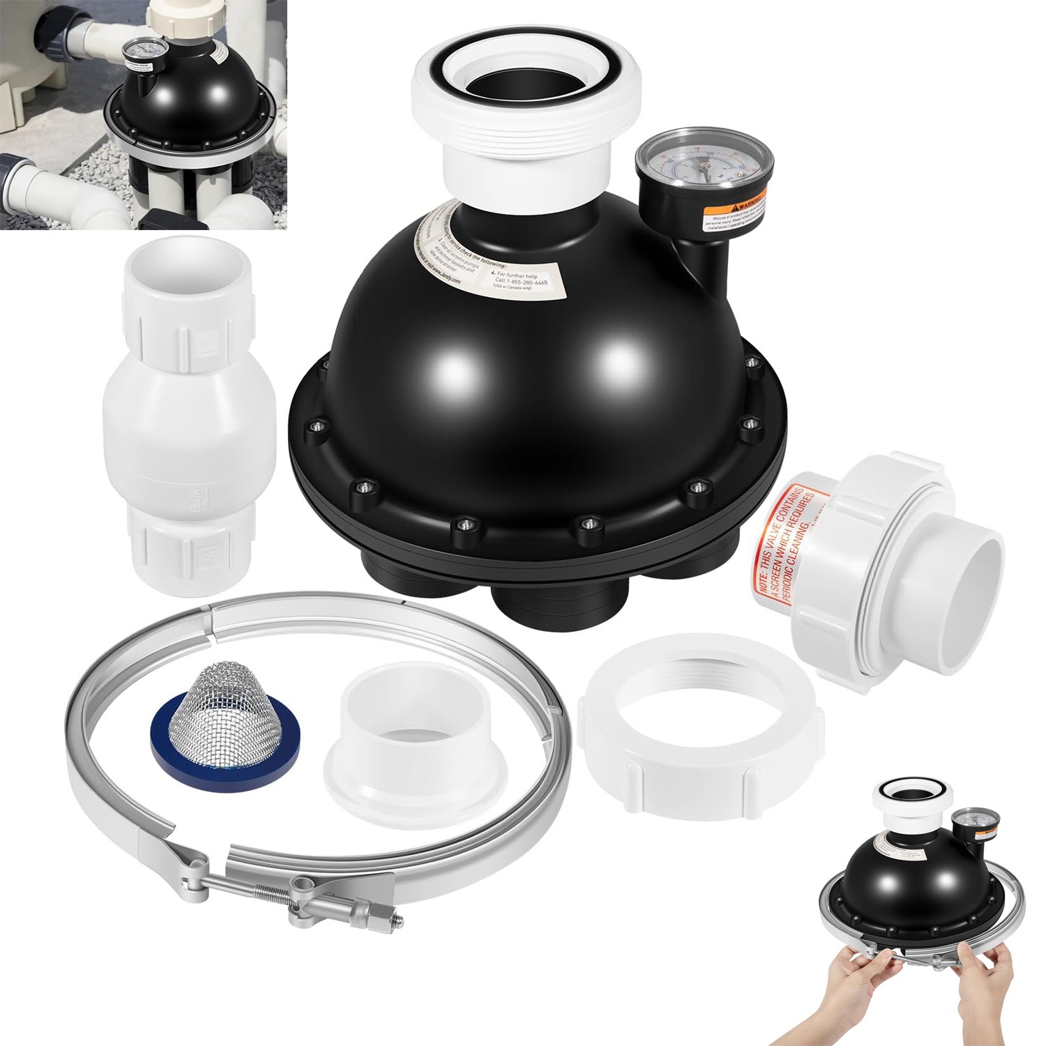 55-9-2000 5-Port Water Valve Assembly Fit for Zodiac Caretaker, 1-1/2-inch Ports gallery