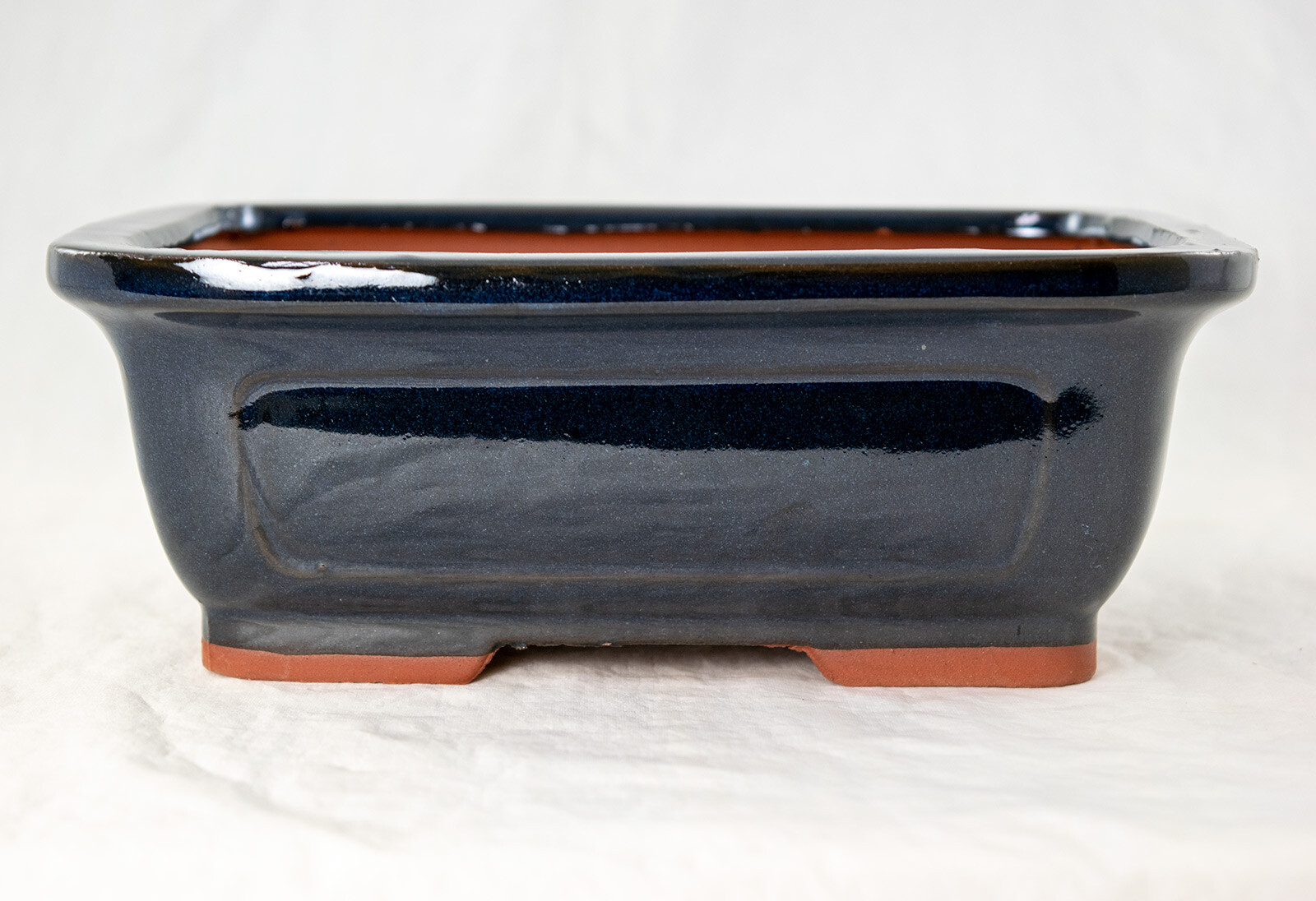 Rectangular Cactus & Succulent, Bonsai Pot 8"x 6"x 3" w/Mesh - Navy Blue Glazed gallery