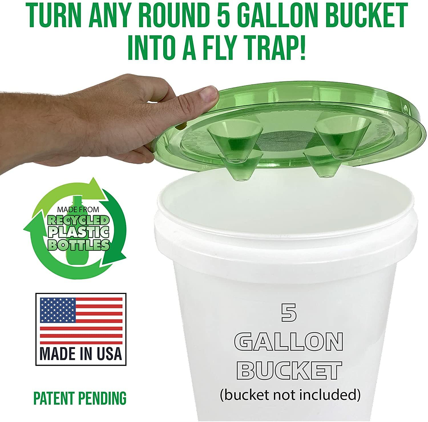 Fly Lid / Fly Trap 2 PK Eco-Friendly No Poison FREE SHIPPING gallery