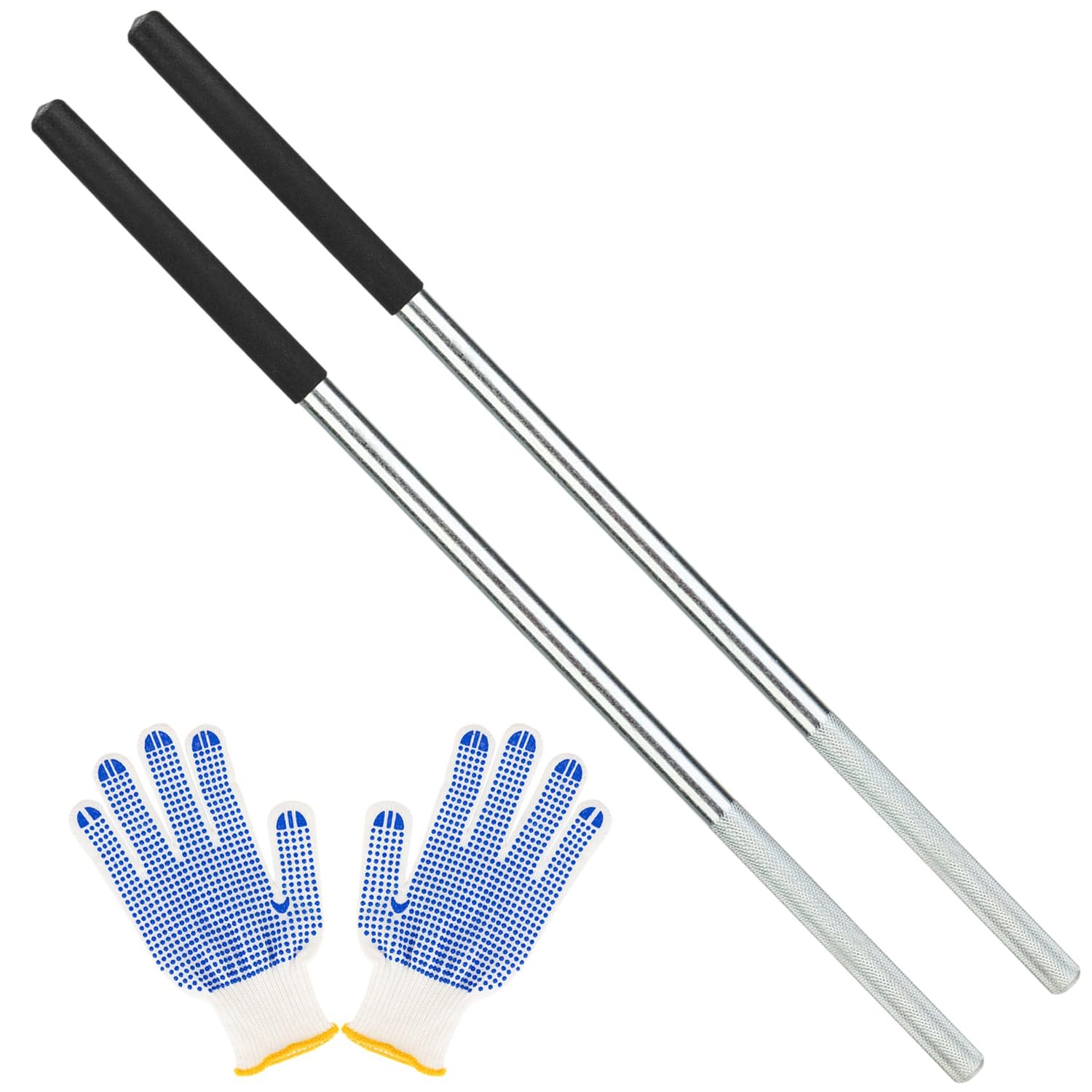 2 Pcs Garage Door Torsion Spring Winding Bars Non Slip Handle Tool Set gallery