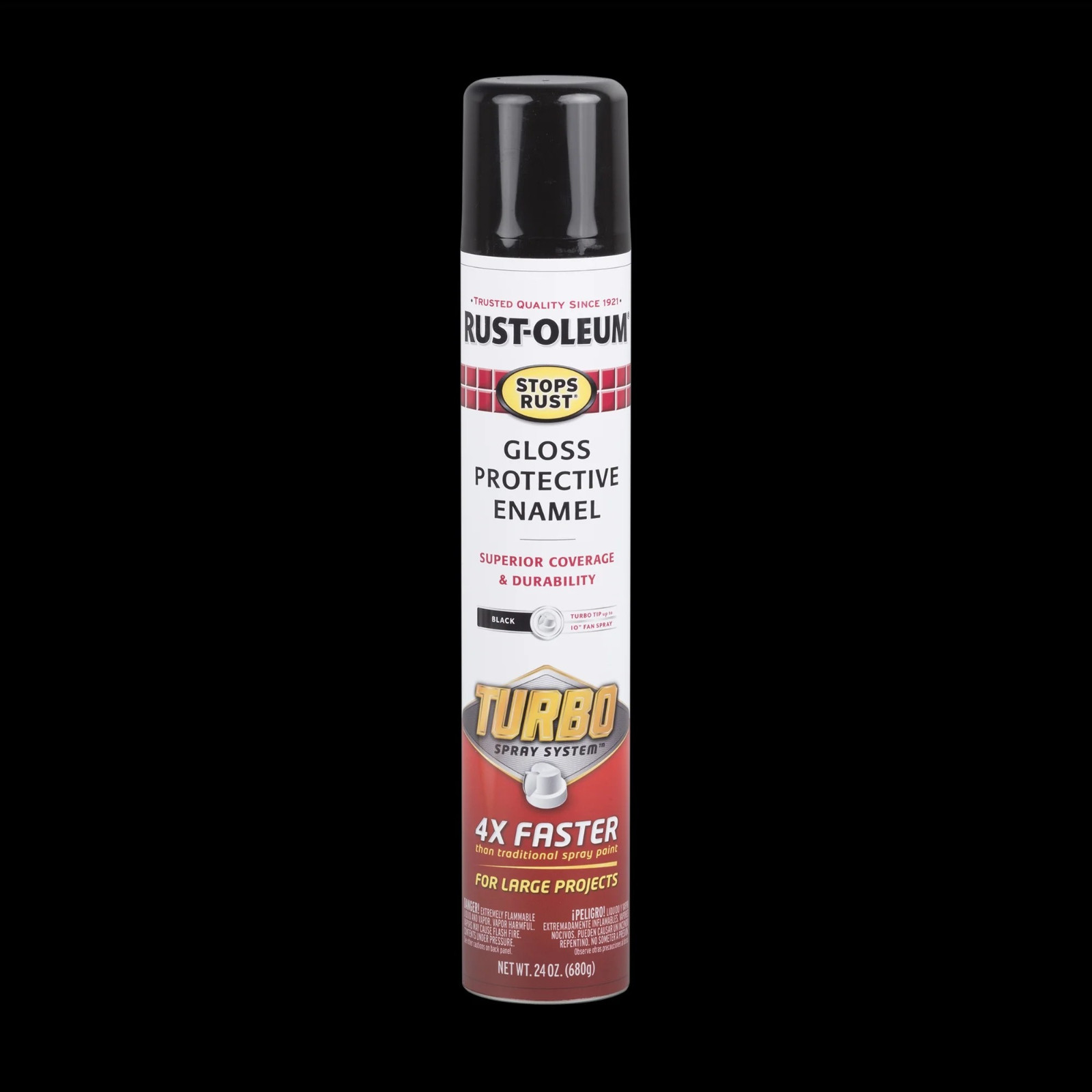 Rust-Oleum 334128 Stops Rust Turbo Spray System Spray Paint, 24 oz, Gloss Black gallery