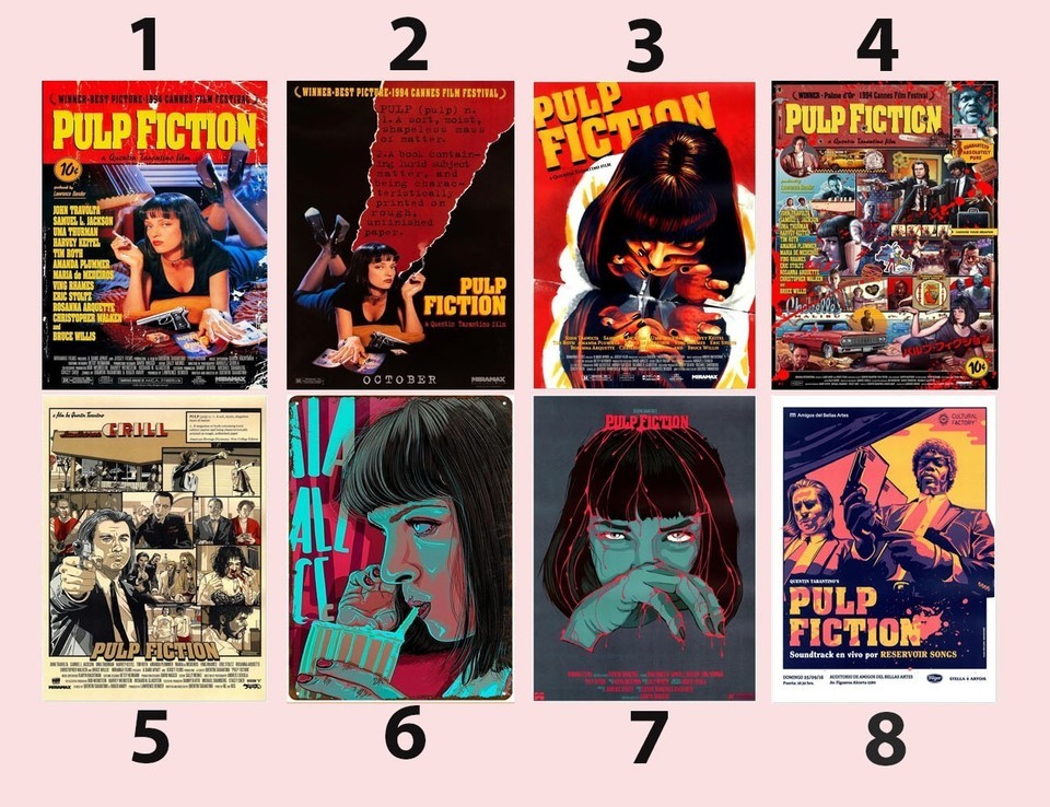 Pulp Fiction Quentin Tarantino Vintage Movie Art Poster Collection gallery