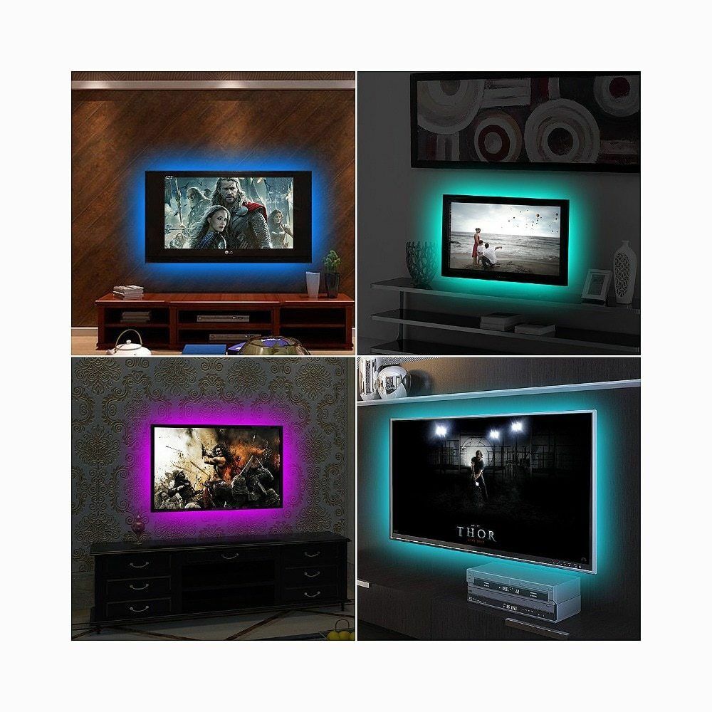 USB Powered RGB Color Change 5050 LED Strips Computer TV PC Back Light Kit DC 5V gallery