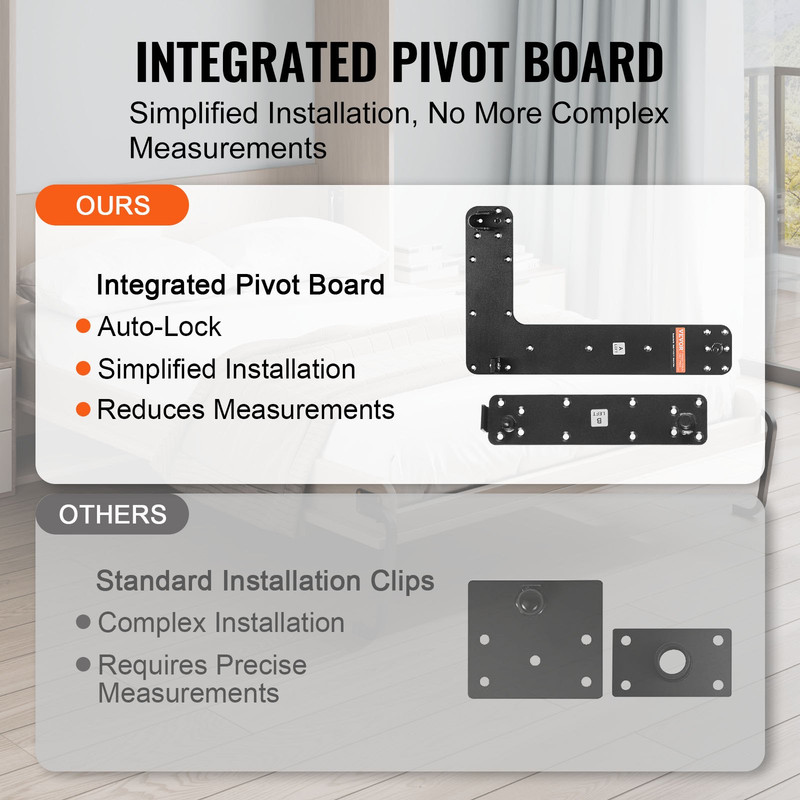 VEVOR Full Size Vertical Murphy Bed Kit - Deluxe DIY Folding Wall Bed Hardware f gallery