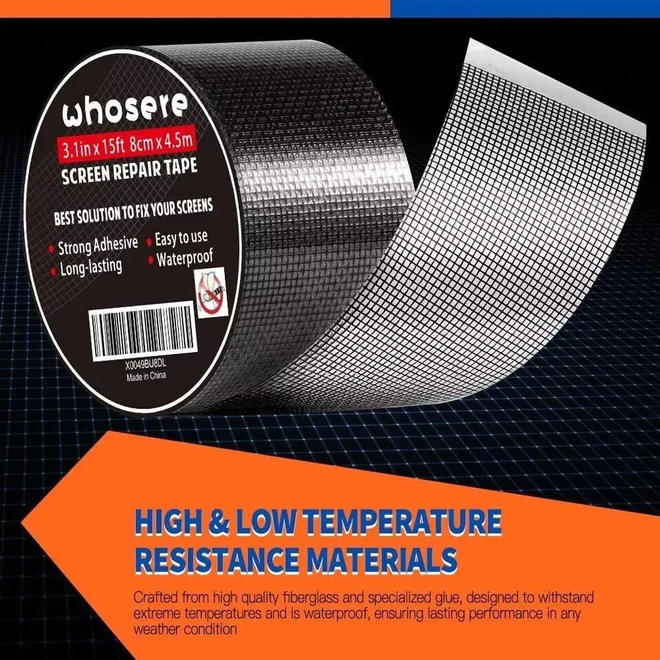 Window Screen Repair Tape Kit, Strong Adhesive Fiberglass Covering 3 in X 15 FT gallery