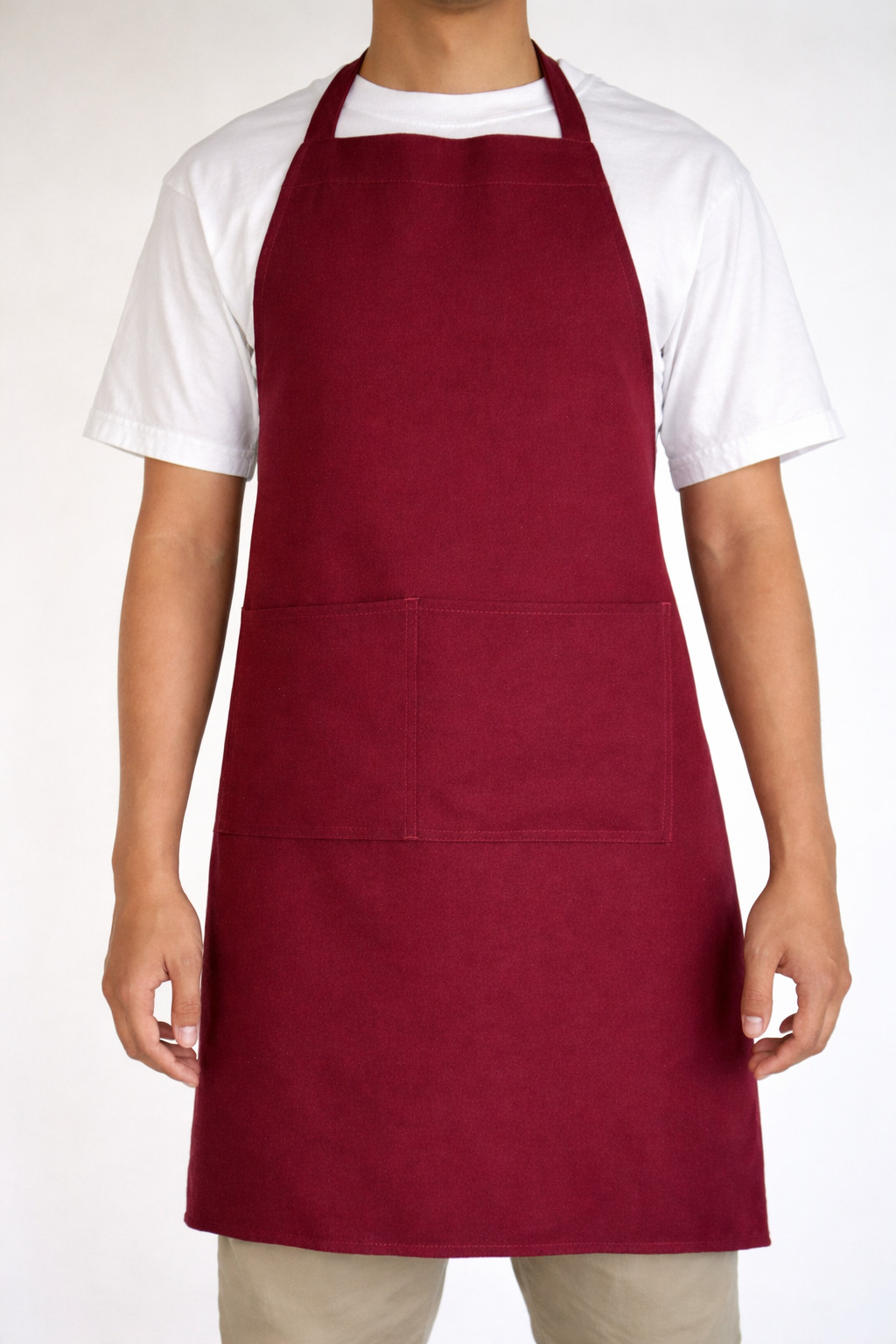 Maroon V-Neck 2 Pocket Bib (Adjustable) gallery