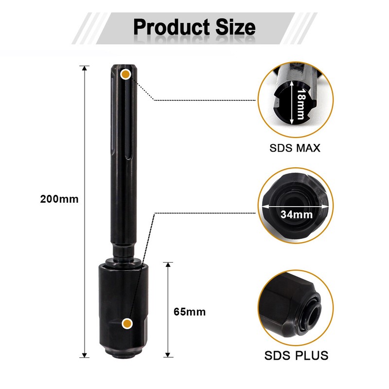 Diamond Core Bit Adapter 5/8"-11 Thread Male to SDS-Plus Hex-Shank and Extension gallery