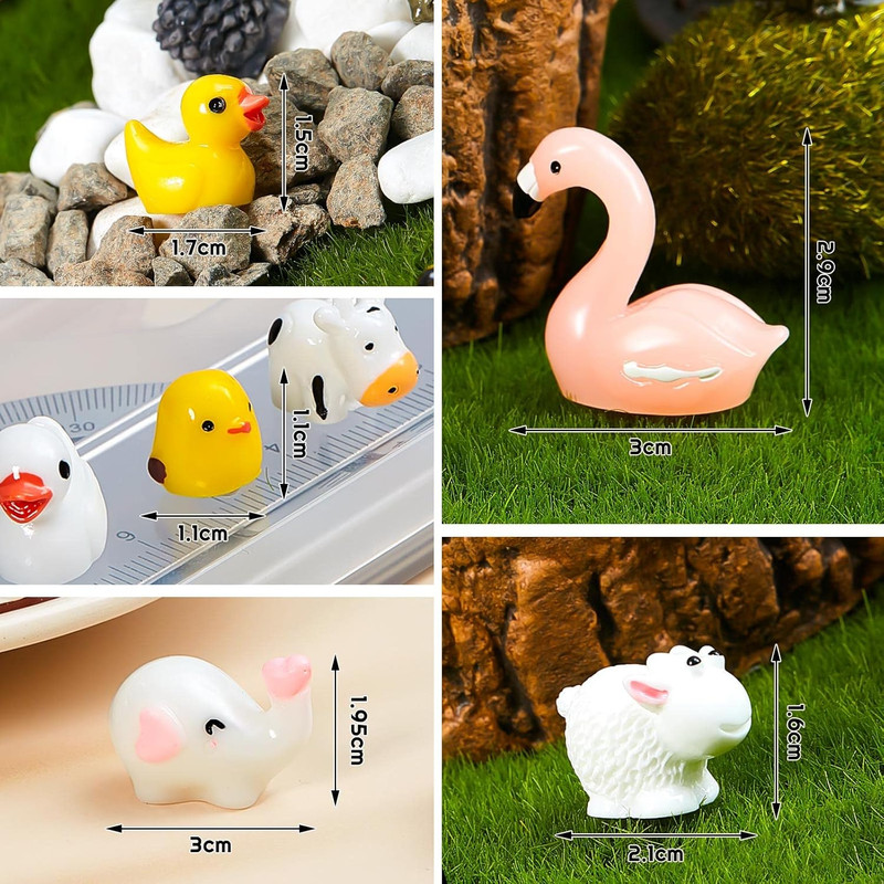 100 Pcs Mini Resin Animals Figures Tiny Resin Animals Bulk for Miniatures Fairy gallery
