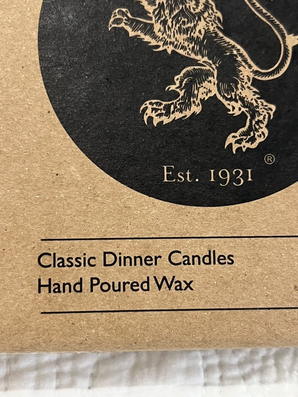 British Colour Standard Abstract Dinner Candles Hand Poured Wax Set of 6 NIB gallery