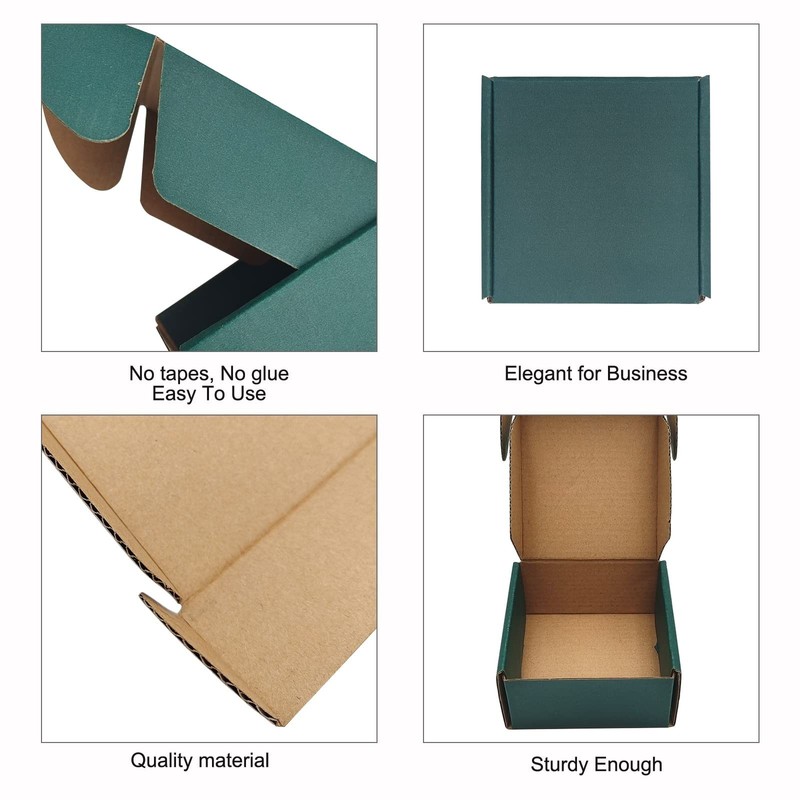 25 Pack Corrugated Packaging Box Mailers Shipping, Green Recyclable Cardboard... gallery