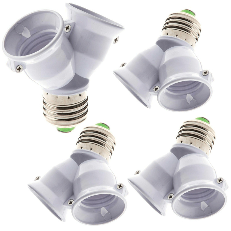 6x Lamp 2in1 E27 Socket Splitter Adapter Light Double Y Bulb Base Stand Holder gallery