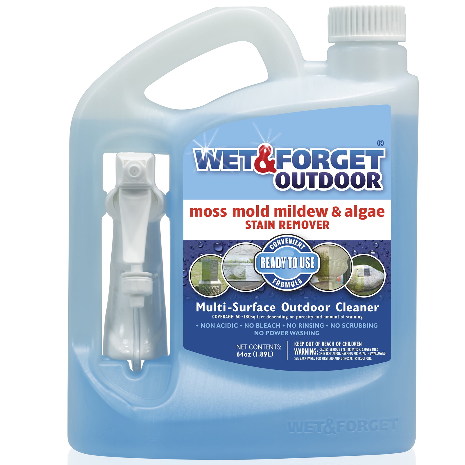 Wet & Forget Outdoor Cleaner - Ready-to-Use for Moss, Mold, Mildew & Algae gallery