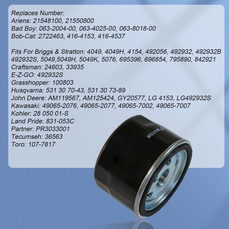 4PCS Oil Filter Fits Briggs & Stratton 5076 695396 696854 492056 492932 492932S gallery