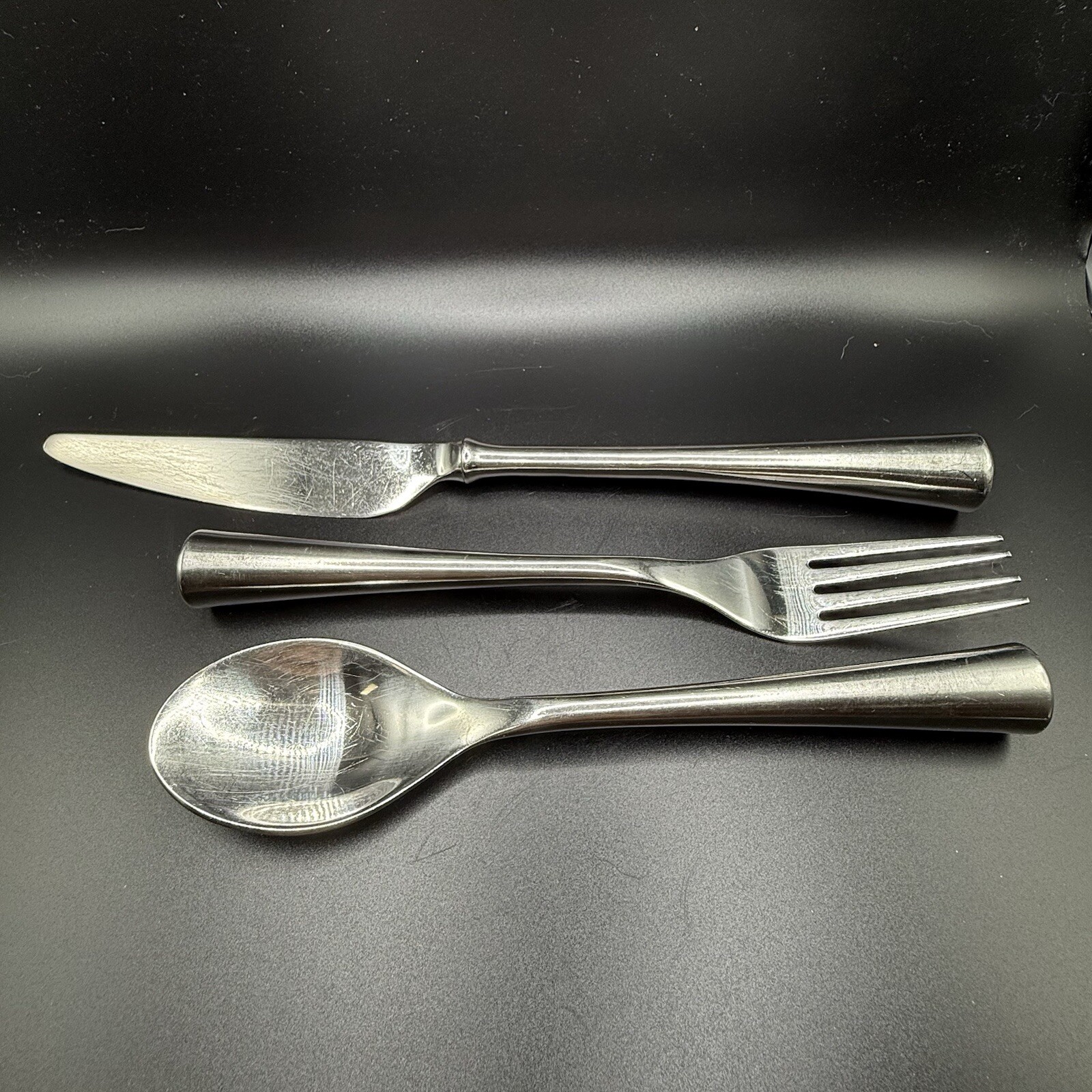 Pottery Barn PBN20 18/8 Stainless Round Handle Place Setting-3-Fork Spoon Knife gallery