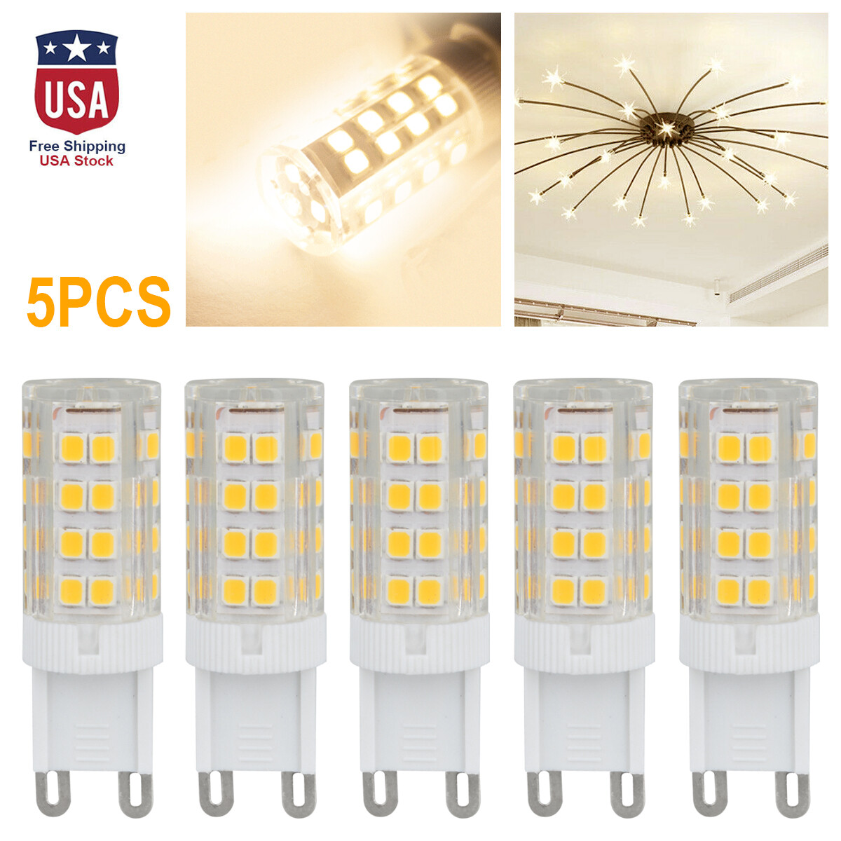 5/10pc 7W G9 LED Corn Bulb Lamp Candelabra Ceiling Fan Daylight Ceramics Lamp gallery