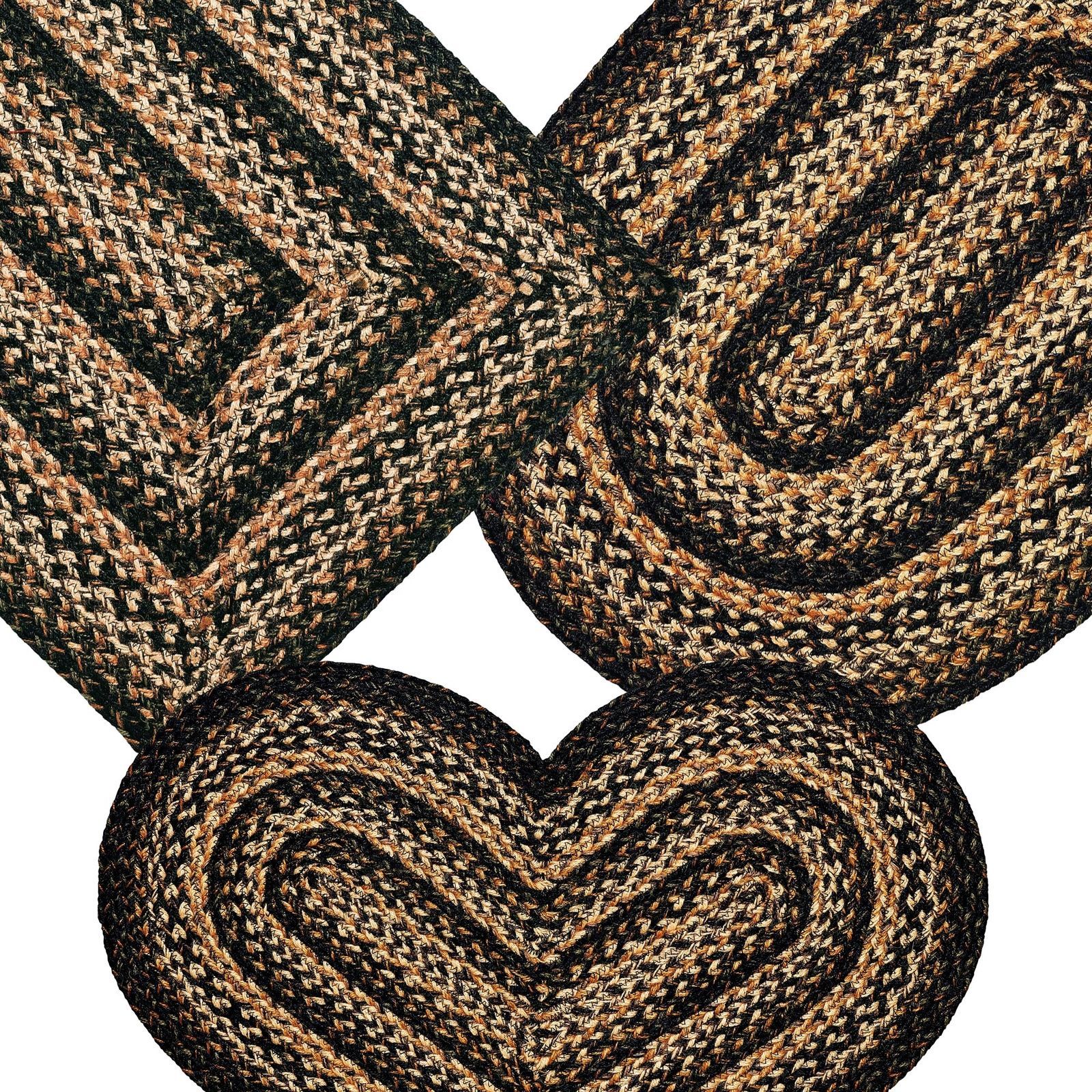 Black Forest Braided Area Rug By IHF Rugs. Oval & Rectangle. Many Sizes. gallery