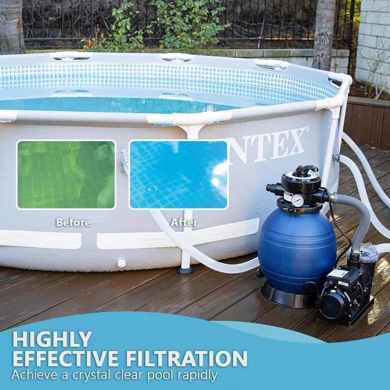 Sand Filter Pump System for Above Ground Pools - 2,220-4,500 GPH Flow gallery