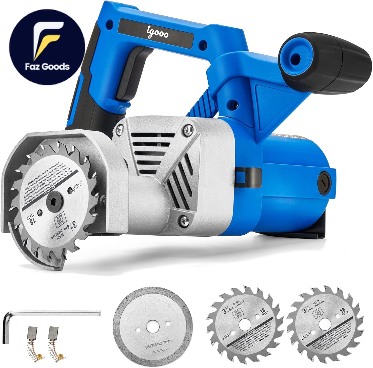 Toe Kick Saw EKS85, 3-3/8 In. Blades 2 Alloy Blade for Woods 1 Diamond Blade gallery