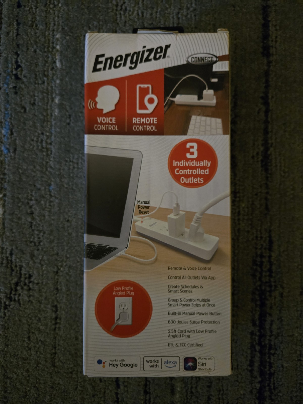 Energizer WiFi Smart Power Strip ! 3 Outlets Google Siri Alexa Surge Protect ! gallery