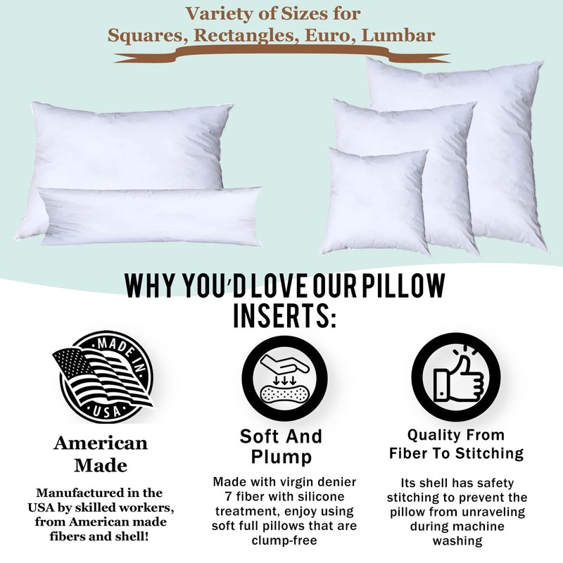 Premium Polyester Throw Pillow Insert - 24x24 - Ultra Soft Square Throw Pillo... gallery