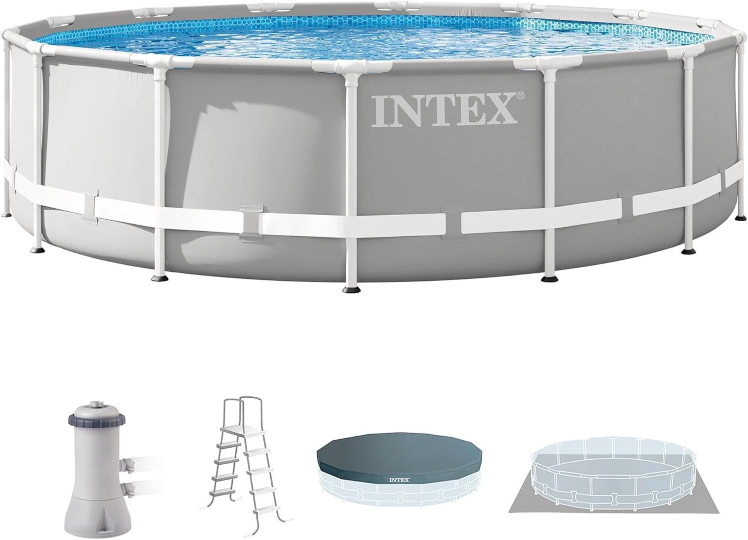 Above Ground Pool, 14'x42" Round Prism Frame w/ 1000 GPH Pump, 3357 Gal gallery