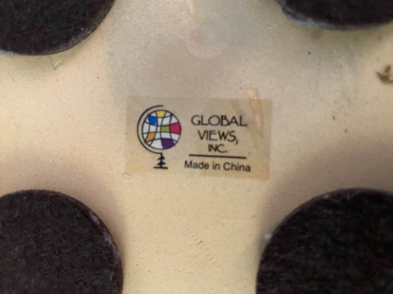 Preowned Greenish-Brown Square Boxed Shaped Dish + Lid....Global Views INC....DB gallery