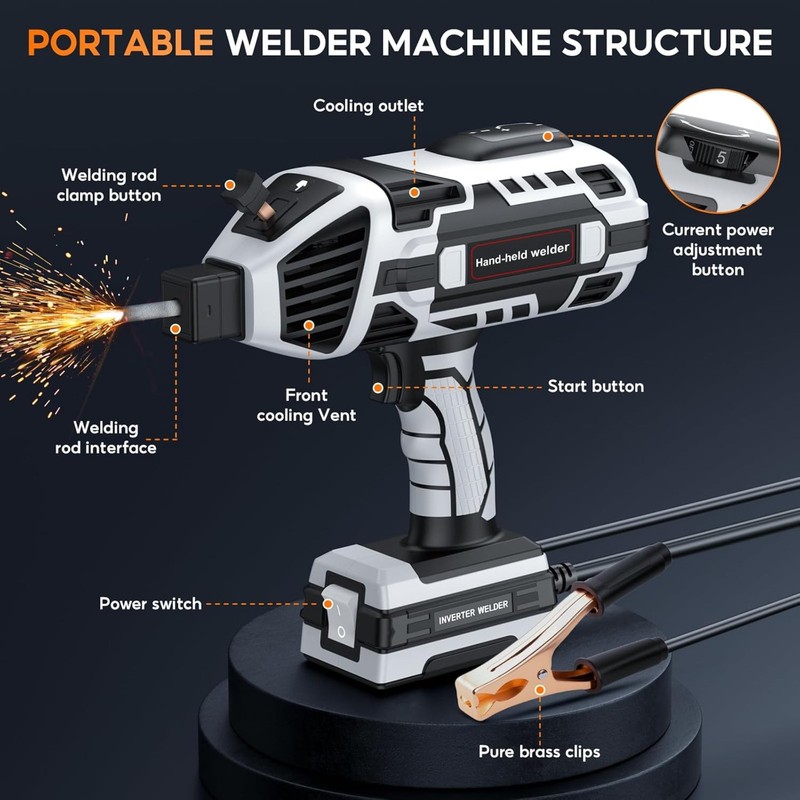 Portable Handheld Welding Machine - 110V IGBT Inverter Handheld Welder, 20-120A gallery
