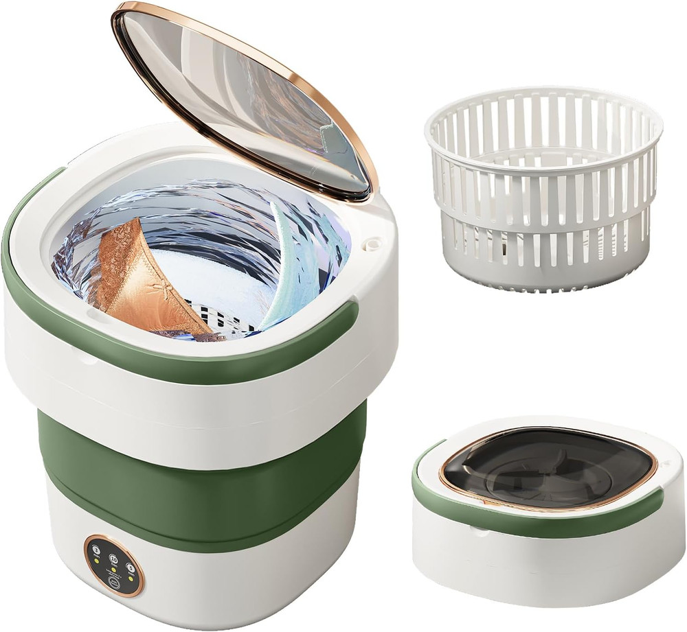 Portable Washing Machine 20L —Small Foldable Washer with Spin Basket, 3 Mode Dee