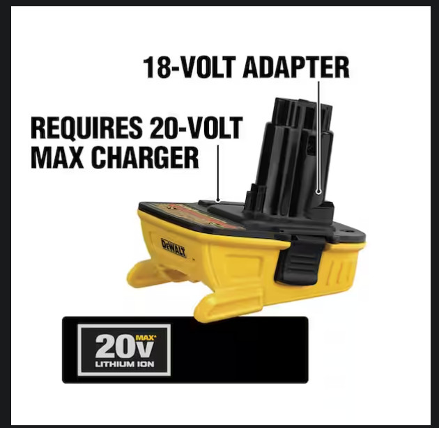 New !DEWALT 20V MAX Lithium-Ion Battery Adapter for 18V Tools - DCA1820 gallery