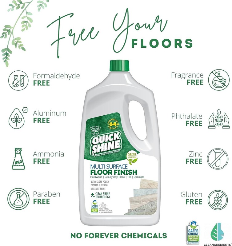 Quick Shine Multi Surface Floor Finish 64oz | Cleaner & Polish use on Hardwood gallery