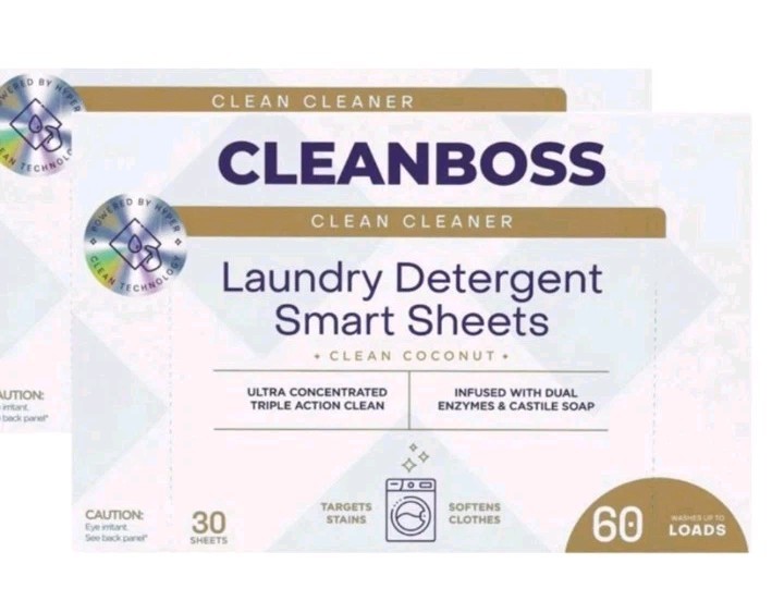 Clean Boss 2pk Powerful Laundry Smart Sheets: Up to 120 Loads-Coconut gallery