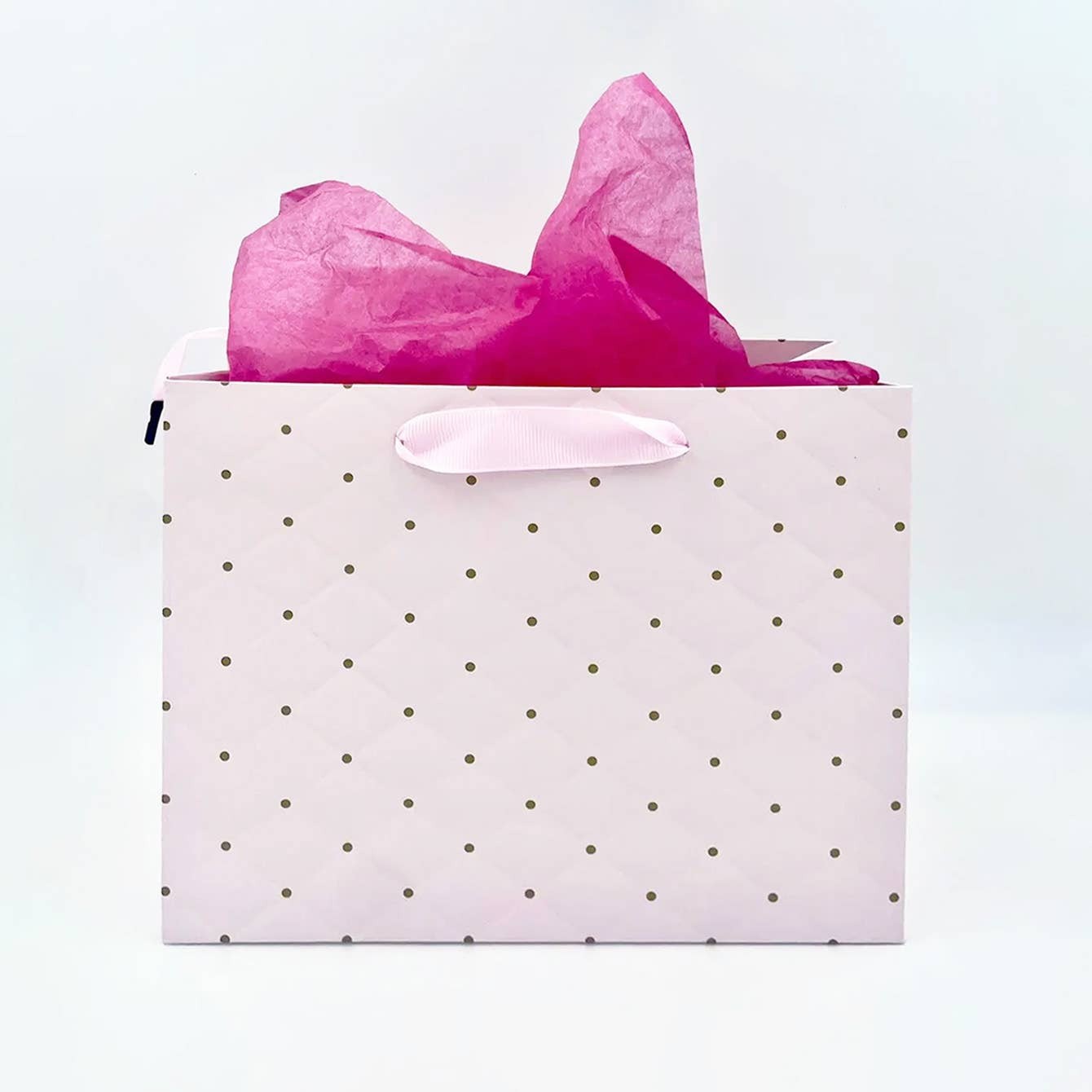 Pink dot wavy surface gift bag w/ free tissue: Medium gallery