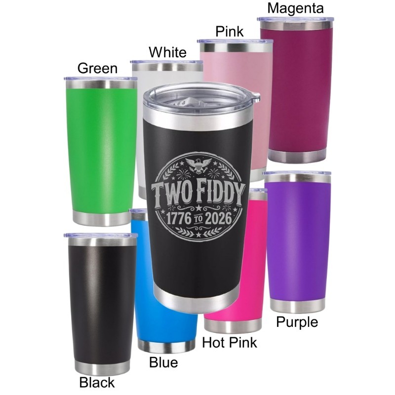 Independence Day Two Fiddy Eagle Stainless Steel Insulated Tumbler 20oz with Lid gallery