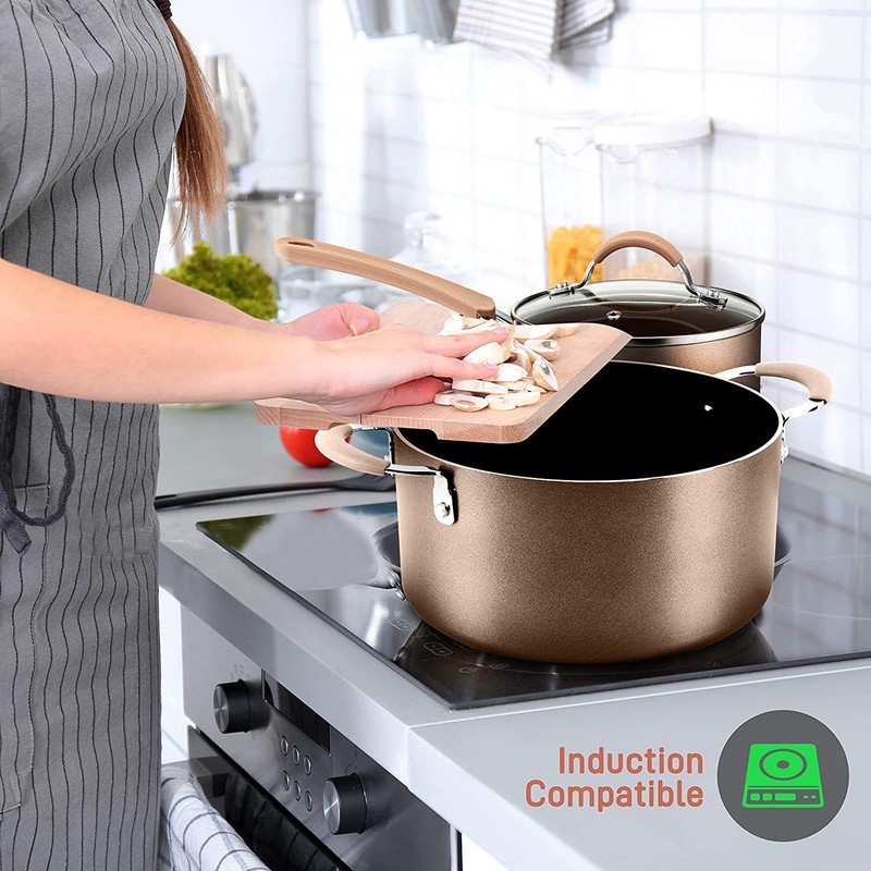 NutriChef 14Pcs Kitchenware Pots & Pans Set-17.56lbs, High Qualified, Non Stick gallery