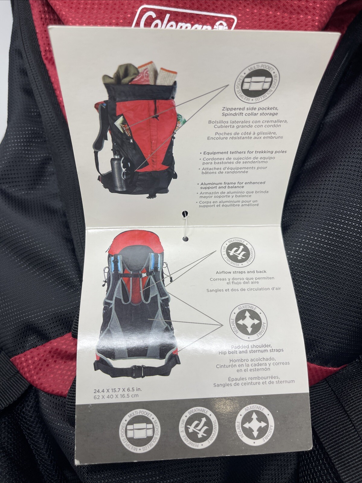 Coleman 20131028 Etesian Technical Backpack 45-Liter Red New 2