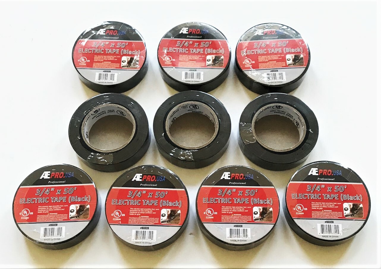 20 ROLLS ATE PRO TOOLS UL APPROVED BLACK ELECTRICAL ELECTRIC TAPE 3/4" x 50' gallery