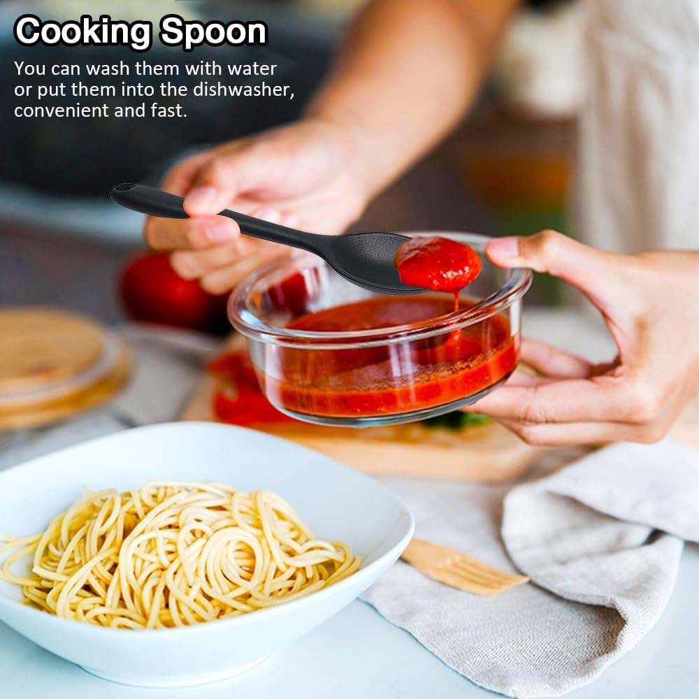 Small Silicone Spoon 4PCS, 8 Inch Mini Spoons Easy to Clean, Reusable Small S... gallery