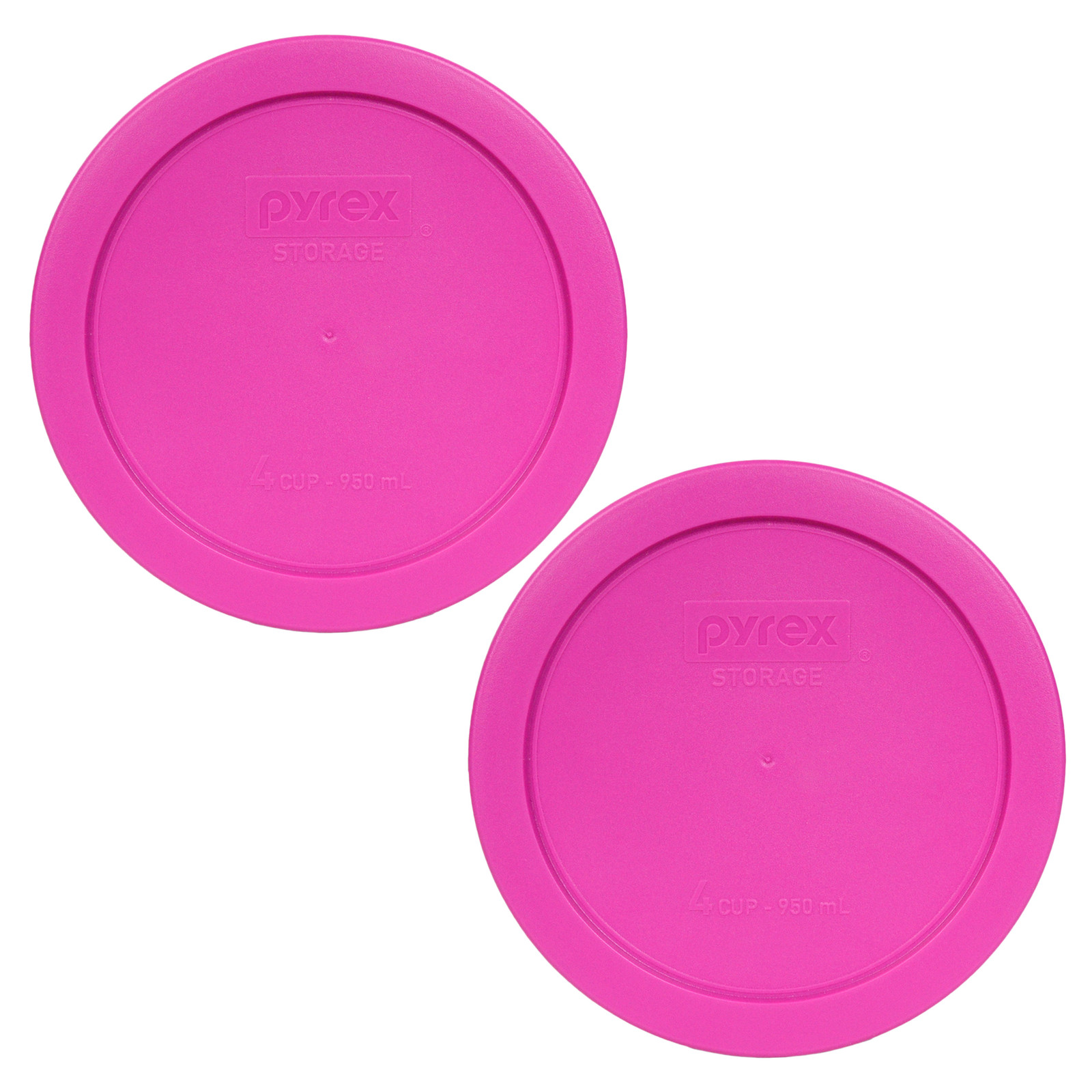 Pyrex 7201-PC 6" Pink 2 Pack Plastic Storage Cover Lid New for 4 Cup Glass Bowl gallery