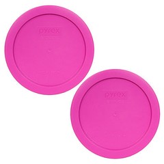 Pyrex 7201-PC 6″ Pink 2 Pack Plastic Storage Cover Lid New for 4 Cup Glass Bowl