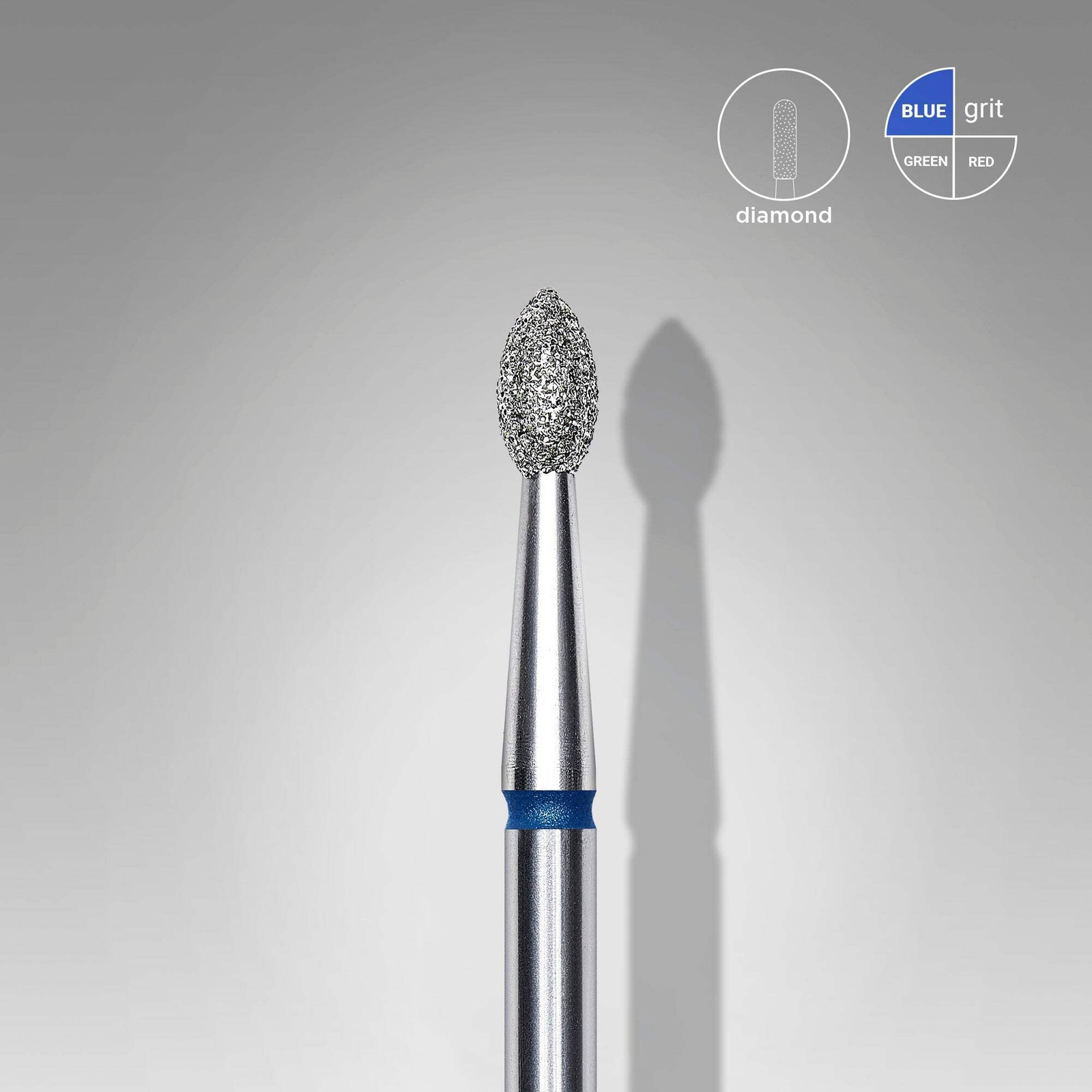 Diamond nail drill bit pointed bud EXPERT head diameter 2,5 mm / working part 4, gallery